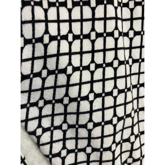 August Silk Cardigan Women’s M Black White Geometric - Picture 4 of 5